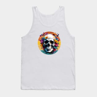 Floral Skull Tank Top